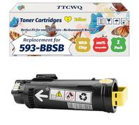 TTCWQ Compatible for Dell 593-BBSB Toner Cartridges Work for Dell H625cdw H825cdw S2825cdn Printers, with Chip, High Yield 3000 Pages, High-Definition Printing (1 Pack Yellow)