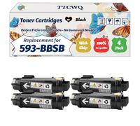 TTCWQ Compatible for Dell 593-BBSB Toner Cartridges Work for Dell H625cdw H825cdw S2825cdn Printers, with Chip, High Yield 3000 Pages, High-Definition Printing (4 Pack Black)