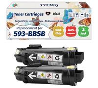 TTCWQ Compatible for Dell 593-BBSB Toner Cartridges Work for Dell H625cdw H825cdw S2825cdn Printers, with Chip, High Yield 3000 Pages, High-Definition Printing (2 Pack Black)