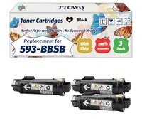 TTCWQ Compatible for Dell 593-BBSB Toner Cartridges Work for Dell H625cdw H825cdw S2825cdn Printers, with Chip, High Yield 3000 Pages, High-Definition Printing (3 Pack Black)