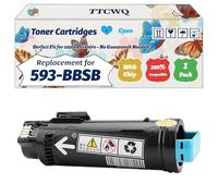 TTCWQ Compatible for Dell 593-BBSB Toner Cartridges Work for Dell H625cdw H825cdw S2825cdn Printers, with Chip, High Yield 3000 Pages, High-Definition Printing (1 Pack Cyan)