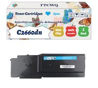 TTCWQ Compatible for Dell C2660dn Toner Cartridges Work for Dell C2660dn C2665dn C2665dnf Printers, with Chip, High Yield 8000 Pages, High-Definition Printing (1 Pack Cyan)