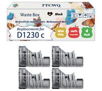 TTCWQ Compatible for Dell D1230 c Waste Box Work for Dell 1235 c 1235 cn Printers, with Chip, High Yield 10000 Pages, High-Definition Printing (4 Pack Black)