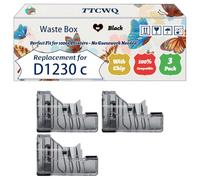 TTCWQ Compatible for Dell D1230 c Waste Box Work for Dell 1235 c 1235 cn Printers, with Chip, High Yield 10000 Pages, High-Definition Printing (3 Pack Black)