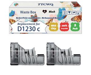 TTCWQ Compatible for Dell D1230 c Waste Box Work for Dell 1235 c 1235 cn Printers, with Chip, High Yield 10000 Pages, High-Definition Printing (2-Pack Black)