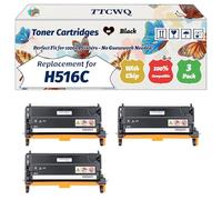 TTCWQ Compatible for Dell H516C Toner Cartridges Work for Dell 3130CN Printers, with Chip, High Yield 8000 Pages, High-Definition Printing (3 Pack Black)