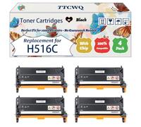 TTCWQ Compatible for Dell H516C Toner Cartridges Work for Dell 3130CN Printers, with Chip, High Yield 8000 Pages, High-Definition Printing (4 Pack Black)