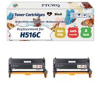 TTCWQ Compatible for Dell H516C Toner Cartridges Work for Dell 3130CN Printers, with Chip, High Yield 8000 Pages, High-Definition Printing (2 Pack Black)