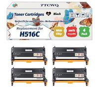 TTCWQ Compatible for Dell H516C Toner Cartridges Work for Dell 3130CN Printers, with Chip, High Yield 8000 Pages, High-Definition Printing (4 Pack Black)