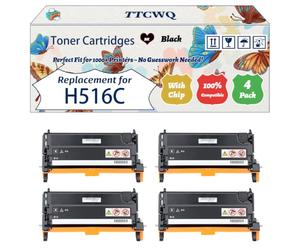 TTCWQ Compatible for Dell H516C Toner Cartridges Work for Dell 3130CN Printers, with Chip, High Yield 8000 Pages, High-Definition Printing (4 Pack Black)