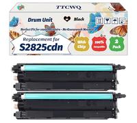 TTCWQ Compatible for Dell S2825cdn Drum Unit Work for Dell H625cdw H825cdw S2825 S2825cdn Printers, with Chip, High Yield 60000 Pages, High-Definition Printing (2 Pack Black)
