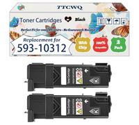 TTCWQ Compatible for Dell Toner Cartridges 2130CN 2135CN (2BK)