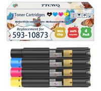 TTCWQ Compatible for Dell Toner Cartridges 7130CDN (BCMY)