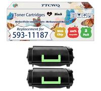 TTCWQ Compatible for Dell Toner Cartridges B 5460dn B 5465dnf (2BK)