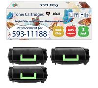 TTCWQ Compatible for Dell Toner Cartridges B 5460dn B 5465dnf (3BK)