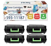 TTCWQ Compatible for Dell Toner Cartridges B 5460dn B 5465dnf (4BK)