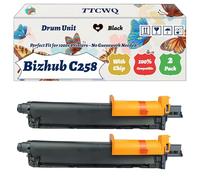 TTCWQ Compatible for Konica Minolta Bizhub C258 Drum Unit Work for Konica Minolta Bizhub C258 Bizhub C368 Bizhub Printers (2 Pack Black)
