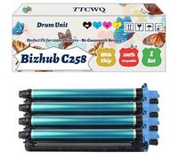 TTCWQ Compatible for Konica Minolta Bizhub C258 Drum Unit Work for Konica Minolta Bizhub C258 Bizhub C368 Bizhub Printers (4-Pack BK/C/M/Y)