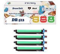 TTCWQ Compatible for Konica Minolta DR-512 Drum Unit Work for Konica Minolta A2XN0TD A2XN0RD Bizhub C364 Bizhub C364e Bizhub Printers (4 Pack Black)