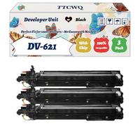 TTCWQ Compatible for Konica Minolta DV-621 Developer Unit Work for Konica Minolta Bizhub C 450 i C 451 i C 550 i C 551 i C 650 i C 651 i C 750 i C 751 Printers (3 Pack Black)