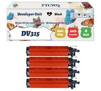 TTCWQ Compatible for Konica Minolta DV315 Developer Unit Work for Konica Minolta Bizhub C 250 i C 251 i C 300 i C 301 i C 360 i C 361 Printers (4 Pack Black)