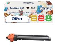 TTCWQ Compatible for Konica Minolta DV711 Developer Unit Work for Konica Minolta Bizhub C654 C654e C754 C754e Printers, with Chip, High Yield 30000 Pages, High-Definition Printing (1 Pack Black)