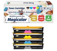 TTCWQ Compatible for Konica Minolta Magicolor 1650EN Toner Cartridge Work for Konica Minolta Magicolor 1600W 1650EN 1650END 1650ENDT 1680MF 1690MF Printers (4-Pack BK/C/M/Y)
