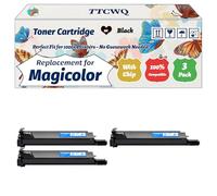TTCWQ Compatible for Konica Minolta Magicolor 7450 Toner Cartridge Work for Konica Minolta Magicolor 7450 7450II Printers, with Chip, High Yield 15000 Pages, High-Definition Printing (3 Pack Black)