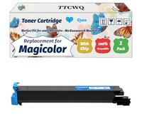TTCWQ Compatible for Konica Minolta Magicolor 7450 Toner Cartridge Work for Konica Minolta Magicolor 7450 7450II Printers, with Chip, High Yield 15000 Pages, High-Definition Printing (1 Pack Cyan)