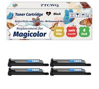 TTCWQ Compatible for Konica Minolta Magicolor 7450 Toner Cartridge Work for Konica Minolta Magicolor 7450 7450II Printers, with Chip, High Yield 15000 Pages, High-Definition Printing (4 Pack Black)