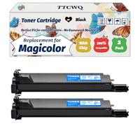 TTCWQ Compatible for Konica Minolta Magicolor 7450 Toner Cartridge Work for Konica Minolta Magicolor 7450 7450II Printers, with Chip, High Yield 15000 Pages, High-Definition Printing (2 Pack Black)