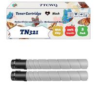 TTCWQ Compatible for Konica Minolta TN321 Toner Cartridge Work for Konica Minolta Bizhub C224 Bizhub C284 Bizhub Printers (2 Pack Black)