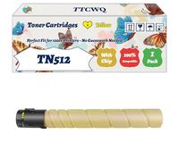 TTCWQ Compatible for Konica Minolta TN512 Toner Cartridges Work for Konica Minolta Bizhub C 454 Bizhub C 454 e Bizhub C 554 Bizhub C 554 Printers (1 Pack Yellow)