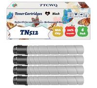 TTCWQ Compatible for Konica Minolta TN512 Toner Cartridges Work for Konica Minolta Bizhub C 454 Bizhub C 454 e Bizhub C 554 Bizhub C 554 Printers (4 Pack Black)