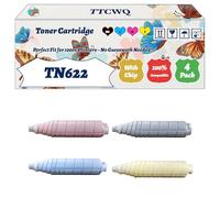 TTCWQ Compatible for Konica Minolta TN622 Toner Cartridge Work for Konica Minolta BizHub Press C1085 C1100 Printers, with Chip, High Yield 95000 Pages, High-Definition Printing (4-Pack BK/C/M/Y)