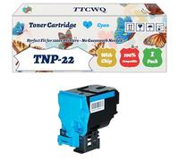 TTCWQ Compatible for Konica Minolta TNP-22 Toner Cartridge Work for Konica Minolta BizHub C25 Printers, with Chip, High Yield 6000 Pages, High-Definition Printing (1 Pack Cyan)