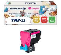 TTCWQ Compatible for Konica Minolta TNP-22 Toner Cartridge Work for Konica Minolta BizHub C25 Printers, with Chip, High Yield 6000 Pages, High-Definition Printing (1 Pack Magenta)