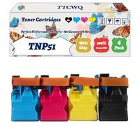 TTCWQ Compatible for Konica Minolta TNP51 Toner Cartridges Work for Konica Minolta Bizhub C 3110 Printers, with Chip, High Yield 7000 Pages, High-Definition Printing (4-Pack BK/C/M/Y)