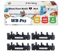 TTCWQ Compatible for Konica Minolta WB-P03 Waste Toner Bottle Work for Konica Minolta BizHub C25 C35 C35P C3100P Printers (4 Pack Black)