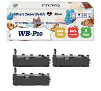 TTCWQ Compatible for Konica Minolta WB-P10 Waste Toner Bottle Work for Konica Minolta BizHub 4050i 4750i 4700i Printers, with Chip, High Yield 36000 Pages, High-Definition Printing (3 Pack Black)