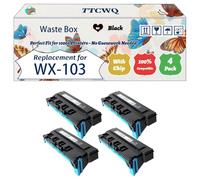 TTCWQ Compatible for Konica Minolta WX-103 Waste Box Work for Konica Minolta Bizhub C 224 C 224 e C 258 C 284 C 284 e C 308 C Printers (4 Pack Black)
