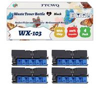 TTCWQ Compatible for Konica Minolta WX-103 Waste Toner Bottle Work for Konica Minolta BizHub C364 BizHub C454 BizHub Printers (4 Pack Black)