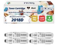 TTCWQ Compatible for Ricoh 2018D Toner Cartridge Work for Ricoh Aficio MP1600sp Aficio MP2000 Aficio MP2000LW Aficio Printers (4 Pack Black)