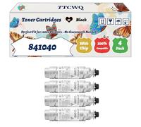 TTCWQ Compatible for Ricoh 841040 Toner Cartridges Work for Ricoh Aficio MP2500 MP2500LN MP2500SP Printers, with Chip, High Yield 53000 Pages, High-Definition Printing (4 Pack Black)