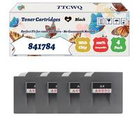 TTCWQ Compatible for Ricoh 841784 Toner Cartridges Work for Ricoh 841785 841786 84178 MP C6502SP MP C6503SP Printers, with Chip, High Yield 58000 Pages, High-Definition Printing (4 Pack Black)