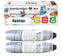 TTCWQ Compatible for Ricoh 842025 Toner Cartridges Work for Ricoh Aficio MP301E MP301SP MP301SPF Printers, with Chip, High Yield 9000 Pages, High-Definition Printing (2-Pack Black)
