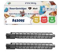 TTCWQ Compatible for Ricoh 842095 Toner Cartridges Work for Ricoh 842096 842097 842098 MP C307SPF MP C406ZSPF Printers, with Chip, High Yield 27000 Pages, High-Definition Printing (2 Pack Black)