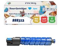 TTCWQ Compatible for Ricoh 888312 Toner Cartridges Work for Ricoh 888313 888314 888315 Aficio CL4000DN SPC410DNR Printers (1 Pack Cyan)