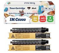 TTCWQ Compatible for Ricoh IM C6000 Toner Cartridge Work for Ricoh IM C4500 C5500 C6000 Printers, with Chip, High Yield 41000 Pages, High-Definition Printing (2 Pack Black)