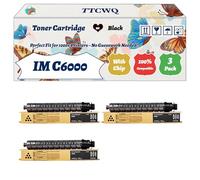 TTCWQ Compatible for Ricoh IM C6000 Toner Cartridge Work for Ricoh IM C4500 C5500 C6000 Printers, with Chip, High Yield 41000 Pages, High-Definition Printing (3 Pack Black)
